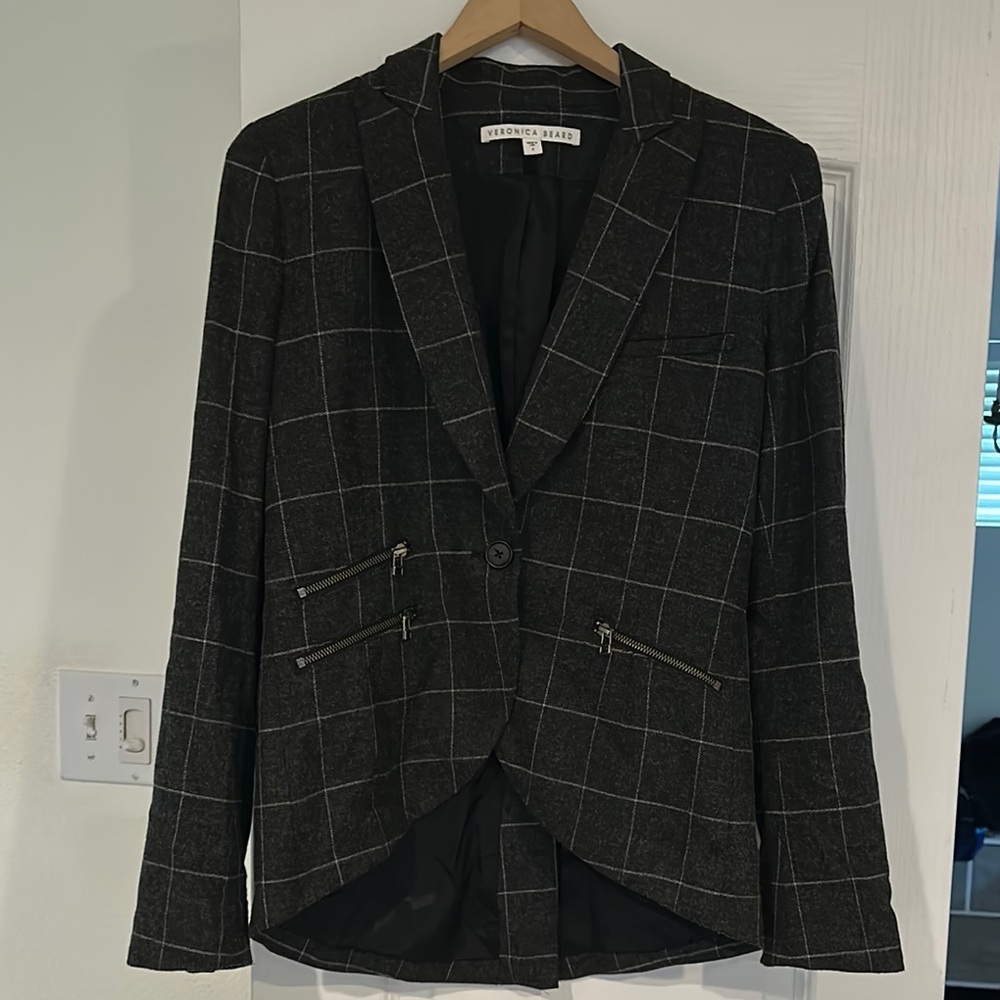 Veronica Beard Black Plaid Blazer